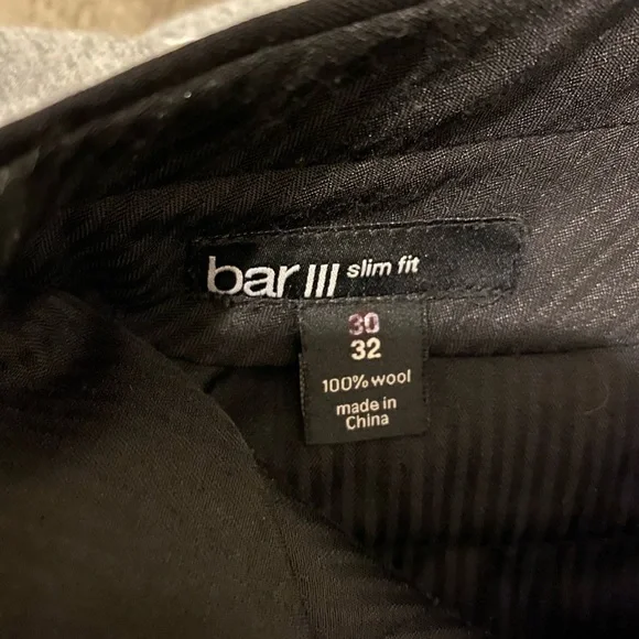Bar III Men’s Slim fit wool suit black